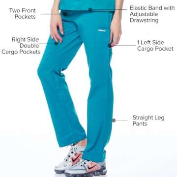 Dagacci Women's Stylish Ultra Soft Scrubs Set for Healthcare