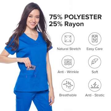 Dagacci Women's Stylish Ultra Soft Scrubs Set for Healthcare