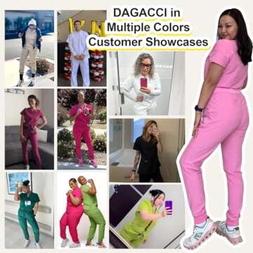 Dagacci Women's Stylish Ultra Soft Scrubs Set for Healthcare