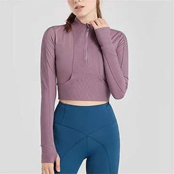 ROWAI Women's Long Sleeve Half Zip Pullover for Athletic Wear