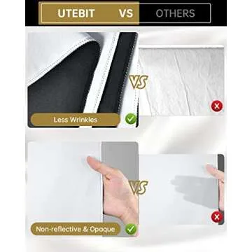 UTEBIT White Black Backdrop, 5 * 6.5FT 2-in-1 Double Sided Photo Backdrop Kit Black/White Screen Background for Photography with 4 Spring Clamps, Photo Backdrop Curtain for YouTube/Video/Television