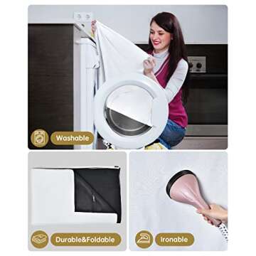 UTEBIT White Black Backdrop, 5 * 6.5FT 2-in-1 Double Sided Photo Backdrop Kit Black/White Screen Background for Photography with 4 Spring Clamps, Photo Backdrop Curtain for YouTube/Video/Television