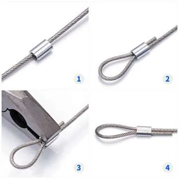 1/16" Aluminum Crimping Loop Sleeve 200PCS, Cable Ferrule Wire Rope Sleeves Loops Sleeve