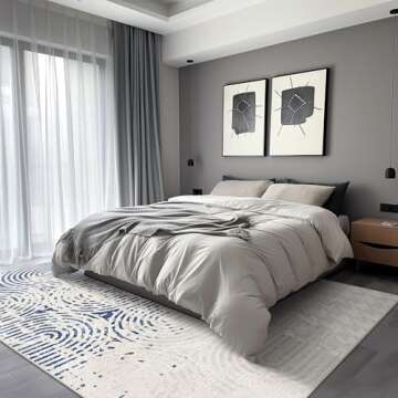 Bavni 8X10 Area Rugs - Durable Washable Rug, Ultra Thin Non Slip Rugs for Living Room, Stain Resista...