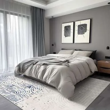 Bavni 8X10 Area Rugs - Durable Washable Rug, Ultra Thin Non Slip Rugs for Living Room, Stain Resista...