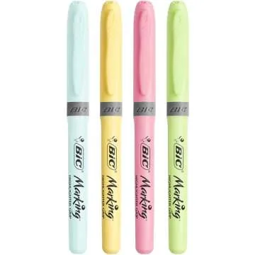 BIC Highlighter Grip Pastel Pack of 6 with Chisel Tip