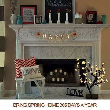 Bright Zeal 18" Battery Operated LED Cherry Blossom Tree Lights (6hr Timer) - Bonsai Lighted Tree - Lighted Cherry Blossom Tree Light Tabletop LED Tree Lamp - Home Decor Artificial Plants Light BZY