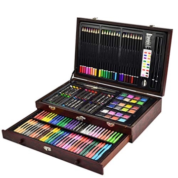Sunnyglade 145 Piece Deluxe Art Set in Wooden Box