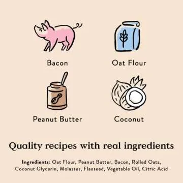 Bocce's Bakery Chewy Dog Treats All Natural Bacon Peanut Butter