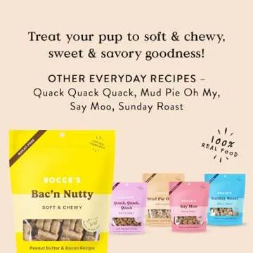 Bocce's Bakery Chewy Dog Treats All Natural Bacon Peanut Butter