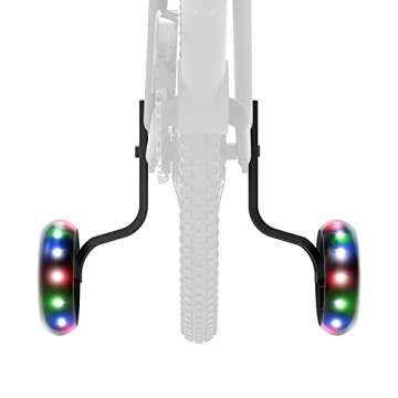 Jetson Spark Light-Up Training Wheel Accessory, Includes Motion Activated Light-Up Wheels, 4 Inch Wheels, Fits Most Bike Wheels From 12” to 20”, Steel Brackets, Ages 3+, Black, JSPARK-BLK