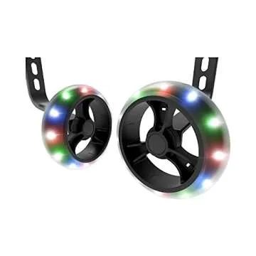 Jetson Spark Light-Up Training Wheel Accessory, Includes Motion Activated Light-Up Wheels, 4 Inch Wheels, Fits Most Bike Wheels From 12” to 20”, Steel Brackets, Ages 3+, Black, JSPARK-BLK