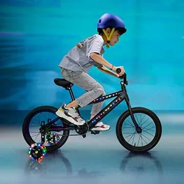 Jetson Spark Light-Up Training Wheel Accessory, Includes Motion Activated Light-Up Wheels, 4 Inch Wheels, Fits Most Bike Wheels From 12” to 20”, Steel Brackets, Ages 3+, Black, JSPARK-BLK