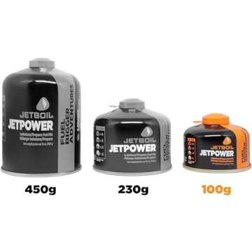 Jetboil Jetpower Fuel for Jetboil Camping and Backpacking Stoves, 100 Grams (2-Pack)