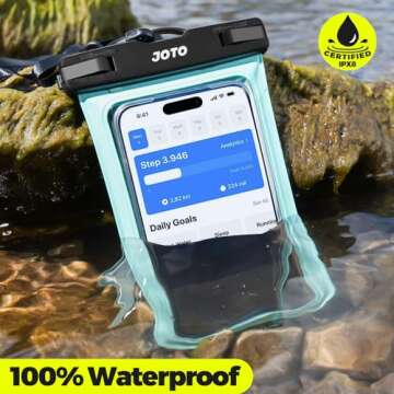 JOTO 2 Pack Waterproof Phone Pouch Case Up to 7", IPX8 Underwater Phone Case Cellphone Dry Bag for i...