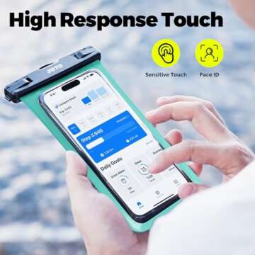 JOTO 2 Pack Waterproof Phone Pouch Case Up to 7", IPX8 Underwater Phone Case Cellphone Dry Bag for iPhone 16 15 14 13 12 Pro Max Xs Max XR X 8 7 6S Plus SE/Galaxy S24 S23 S22 S21 -Black & Green