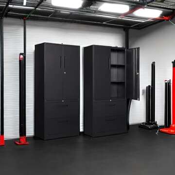 SISESOL Metal Storage Cabinet with Drawers and Lock,71" Office File Cabinets for Garage and Home