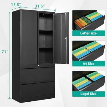 Durable Locking Metal Storage Cabinet with Drawers