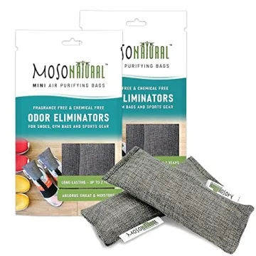 Moso Natural Shoe Deodorizer Insert | Charcoal Odor Absorber for Shoes | Unscented Air Purifying Bag...
