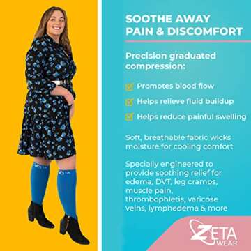 Zeta Wear Open Toe Plus Size Support Socks for Relief