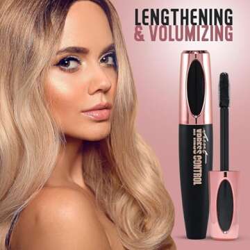 Two Pack: Secret Xpress Control 4D Silk Fiber Lash Mascara, Lengthening and Thick, Long Lasting, Waterproof & Smudge-Proof, All Day Exquisitely Full, Long, Thick, Smudge-Proof Eyelashes