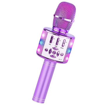 Amazmic All-in-One Kids Karaoke Microphone Toy with Lights, Perfect Gift for Ages 3-10