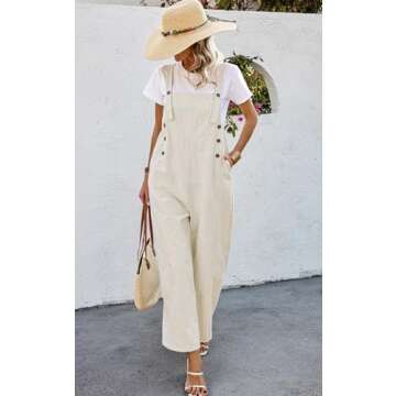 PRETTYGARDEN Summer Outfits For Women Striped Overall Jumpsuits 2025 Casual Wide Leg Strap Overalls ...