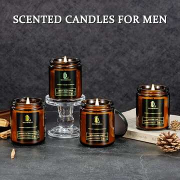 Scented Candles Set for Men - Eco-Friendly Gift Pack