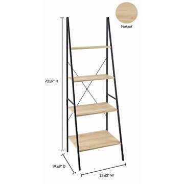ClosetMaid 4-Tier Wood Ladder Shelf - Natural Bookcase