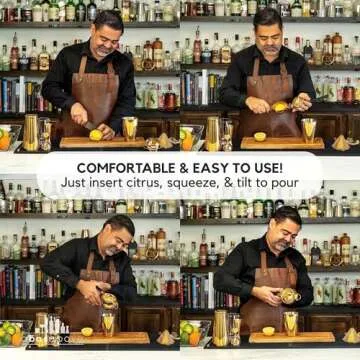 A Bar Above Premium Quality Hand Juicer, for Cocktails, Heavy Duty, Stainless Steel Juicer, Lime, Lemon, and Oranges, Citrus Juicers, for Mixologists and Bars, Fruit Juice Extractor, Silver, 1 Pack