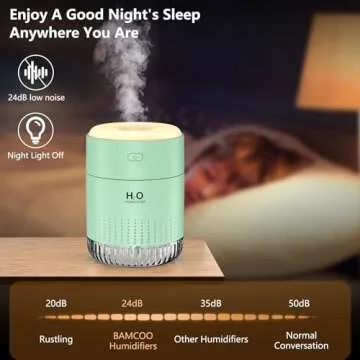 Mini Humidifiers for Bedroom 350ml Small Portable Humidifier for Travel Plants Humidifier, Auto Shut-Off 2 Mist Modes Humidificador for Bedroom Plants Travel Office Desk Car Green