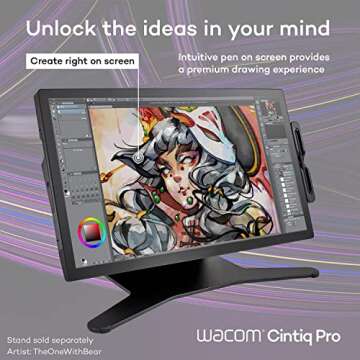 Wacom Cintiq Pro 27 Creative Pen Display (4K Graphic Drawing Monitor with 8192 Pen Pressure and 99% ...
