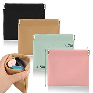 BABORUI 4Pcs Small Makeup Bag for Purse - Portable Pocket Cosmetic Bags for Travel