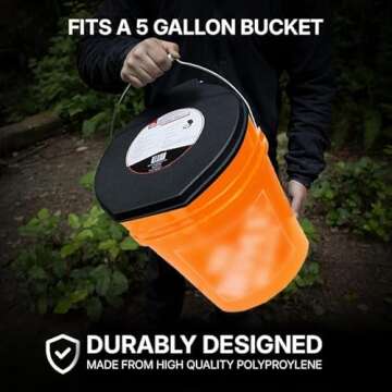 72 HRS Premium Portable Camping Toilet Seat with Lid for Camping, Hiking, Emergencies - Perfect for Emergency Preparedness, Backcountry, Car, Boat, Road Trips (No Bucket)