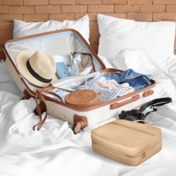 Leather Toiletry Travel Bag Spacious Water-Resistant