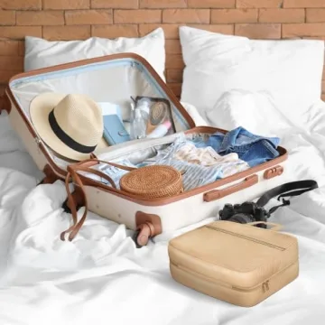 Leather Toiletry Travel Bag Spacious Water-Resistant