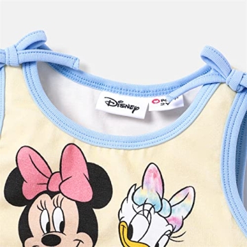 Disney Mickey and Friends Toddler Girl 2 Piece Outfits Set Sleeveless Tank Top and Shorts Set Light Blue 2 Years