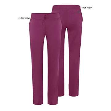 Adar Uniforms, Pro Scrubs for Women - Skinny Leg Yoga Scrub Pants - P7102 - Wine - S