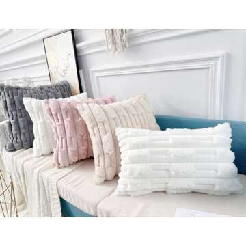 Stylish Faux Fur Pillow Covers Set of 2 for Home Decor