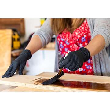 Framar Powder Free Disposable Gloves, Black Nitrile Gloves 100 Pack, Hair Dye Gloves, Gloves Disposable Latex Free, Cleaning Gloves, Plastic gloves, Latex Free Gloves Nitrile – Mechanic Gloves (Large)