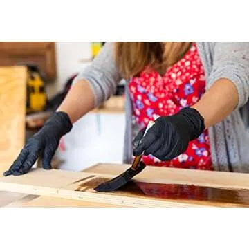 Framar Powder Free Disposable Gloves, Black Nitrile Gloves 100 Pack, Hair Dye Gloves, Gloves Disposable Latex Free, Cleaning Gloves, Plastic gloves, Latex Free Gloves Nitrile – Mechanic Gloves (Large)