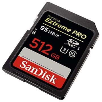 SanDisk 512GB Extreme PRO SDXC UHS-I Card - Capture 4K with Speed and Reliability