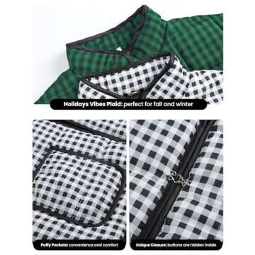 Omoone Women's Cropped Quilted Floral Puffer Jacket - Lightweight Cardigan Outwear