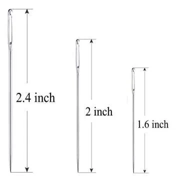 30 Large Eye Stitching Needles 1.6'' to 2.4'' Sizes Big Eye Hand Sewing Needles in Clear Storage Tube