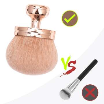 Extra Large Body Makeup Brush for Self Tanner,Leg Makeup & Bronzer, Suncreen Brush Applicator, 3 inch Wide Kabuki Foundation Brush, Oval Face Makeup Brush with Drawstring Bag (Rose Gold)