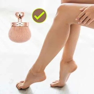 Extra Large Body Makeup Brush for Self Tanner,Leg Makeup & Bronzer, Suncreen Brush Applicator, 3 inch Wide Kabuki Foundation Brush, Oval Face Makeup Brush with Drawstring Bag (Rose Gold)