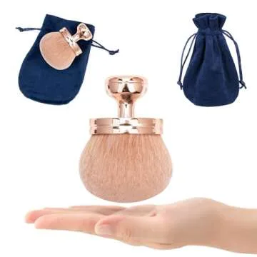 Extra Large Body Makeup Brush for Self Tanner,Leg Makeup & Bronzer, Suncreen Brush Applicator, 3 inch Wide Kabuki Foundation Brush, Oval Face Makeup Brush with Drawstring Bag (Rose Gold)