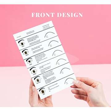 BELLEMORY WISPY EYE SHAPE Lash Mapping Chart - Eyelash Extension Beginner Training and Practice Chart, Eyelash Extension Curl and Diameter Sheet for Lash Kit (1 PC Wispy Eye Shape Lash Map Chart)