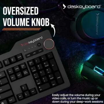 Das Keyboard 4 Professional Wired Mechanical Keyboard, Cherry MX Brown Mechanical Switches, 2-Port USB 3.0 Hub, Volume Knob, Aluminum Top (104 Keys, Black)