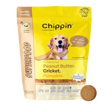 Chippin Cricket Peanut Butter Pumpkin Dog Treats (5oz, 1-Pack) | All Natural 100% Real Ingredients, ...